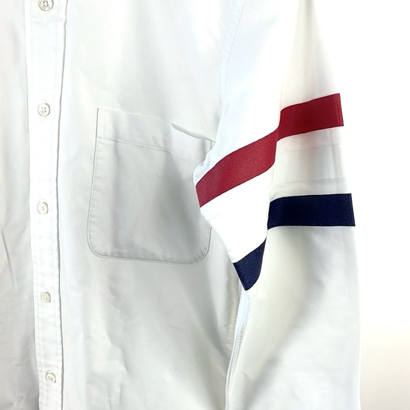Thom Browne White Long-Sleeve Point-Collar Armband Oxford Shirt - Picture 5 of 13
